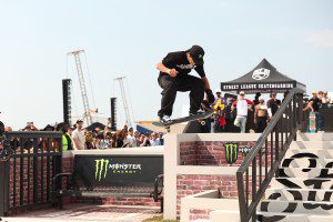 Julian Jeang-Agliardi at the Street League Skateboarding “SLS Championship Tour” Cleveland Takeover at 
