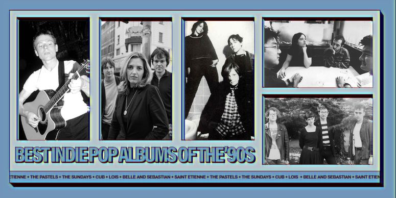 Image may contain: Advertisement, Collage, Poster, Human, Person, Sarah Cracknell, Stuart Murdoch, and Musical Instrument