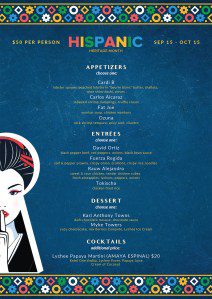 Sei Less Hispanic Heritage Month Menu
